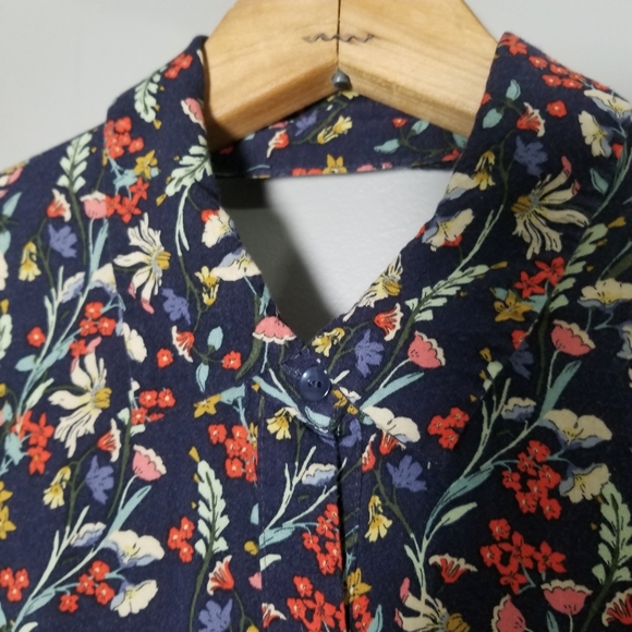 Zara Dark Blue Floral Flowy Romper Jumpsuit - Picture 4 of 16